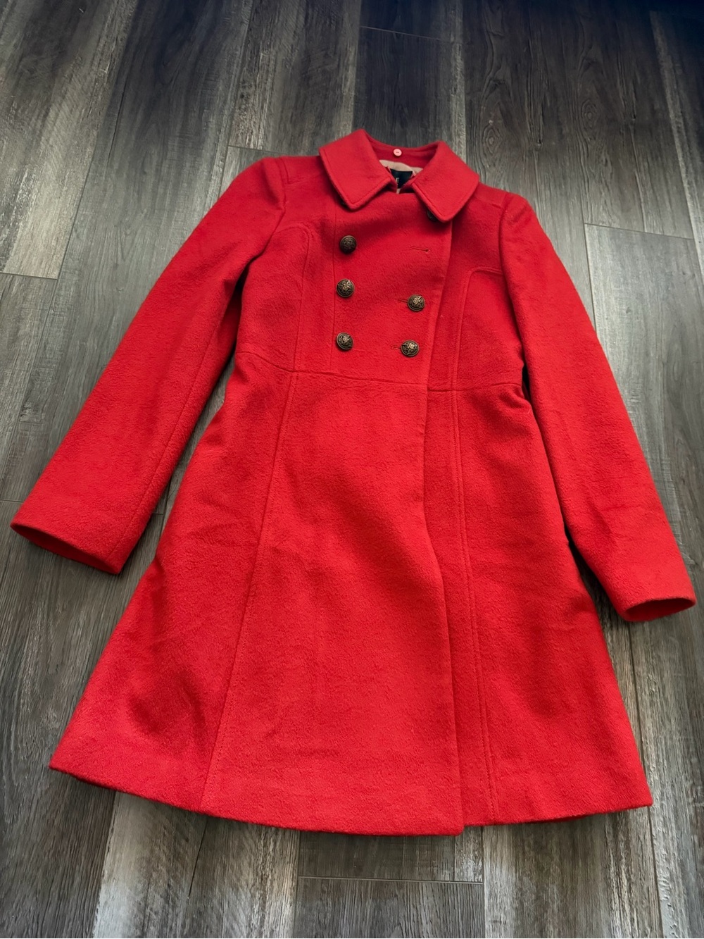 Line Orange Double-Breasted Wool Coat